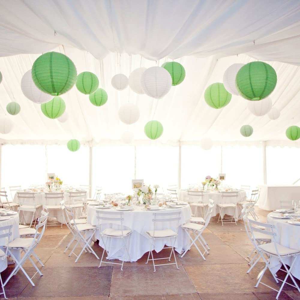 FOSDICK 12 Pièces Lanterne Papier, Couleur Lampion Papier, Suspension Lampions Mariage, Circulaire Lanternes En Papiers Pour Deco Mariage, Deco Anniversaire, Decoration Fete, Jardin, Maison, 3 Tailles