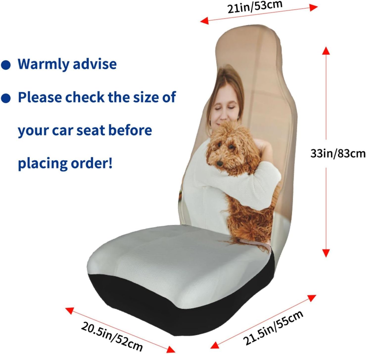 Custom Car Seat Covers for Front Seats, Add Your Personalized Image Logo Text Seat Protector Case, Elastic Universal Auto Interior Cover for Cars Trucks Van Sedan SUV (2 PCS)