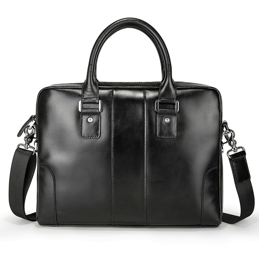 Sac d'ordinateur noir pour homme et femme, porte-documents et sacoche d'affaires à bandoulière