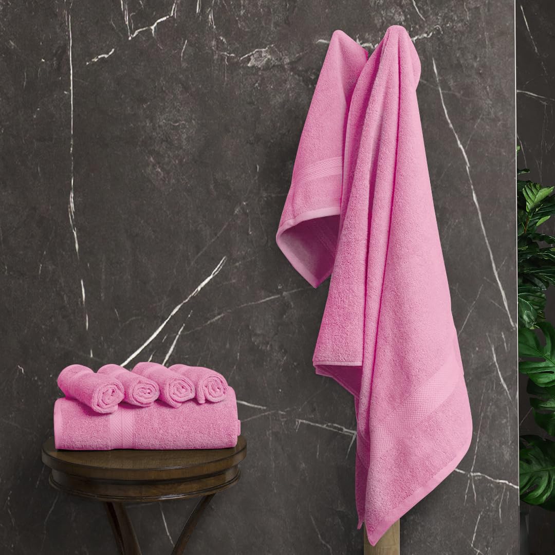 Avalon Towels Juego de toallas de lujo de 8 piezas, 2 toallas de baño, 2 toallas de mano y 4 paños para la cara, 100% algodón hilado en anillo de 600 g/m², altamente absorbentes, toallas de baño color