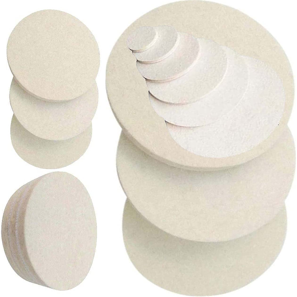 DIY Crafts 5 Pcs, 2" inch Felt Pad Only, Wool Felt Pad Only For Sanding Sander Sandpaper Grit Round Self Adhesive Backer Pad M10/14 Drill Adopte (5 Pcs, 2" inch Felt Pad Only)