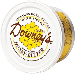 AmishTastes Downey's Natural Honey Butter, Cinnamon, Favorite Amish Food, 8 Oz. (Pack of 2)