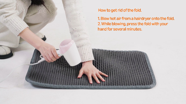 Amazon Basics Double-Layer Cat Litter Mat, Honeycomb Design, Waterproof & Urine-Proof, Non-Slip Scatter Control Trapper Mat, Easy Clean, Soft on Paws, Grey, 15" x 24" - image 6