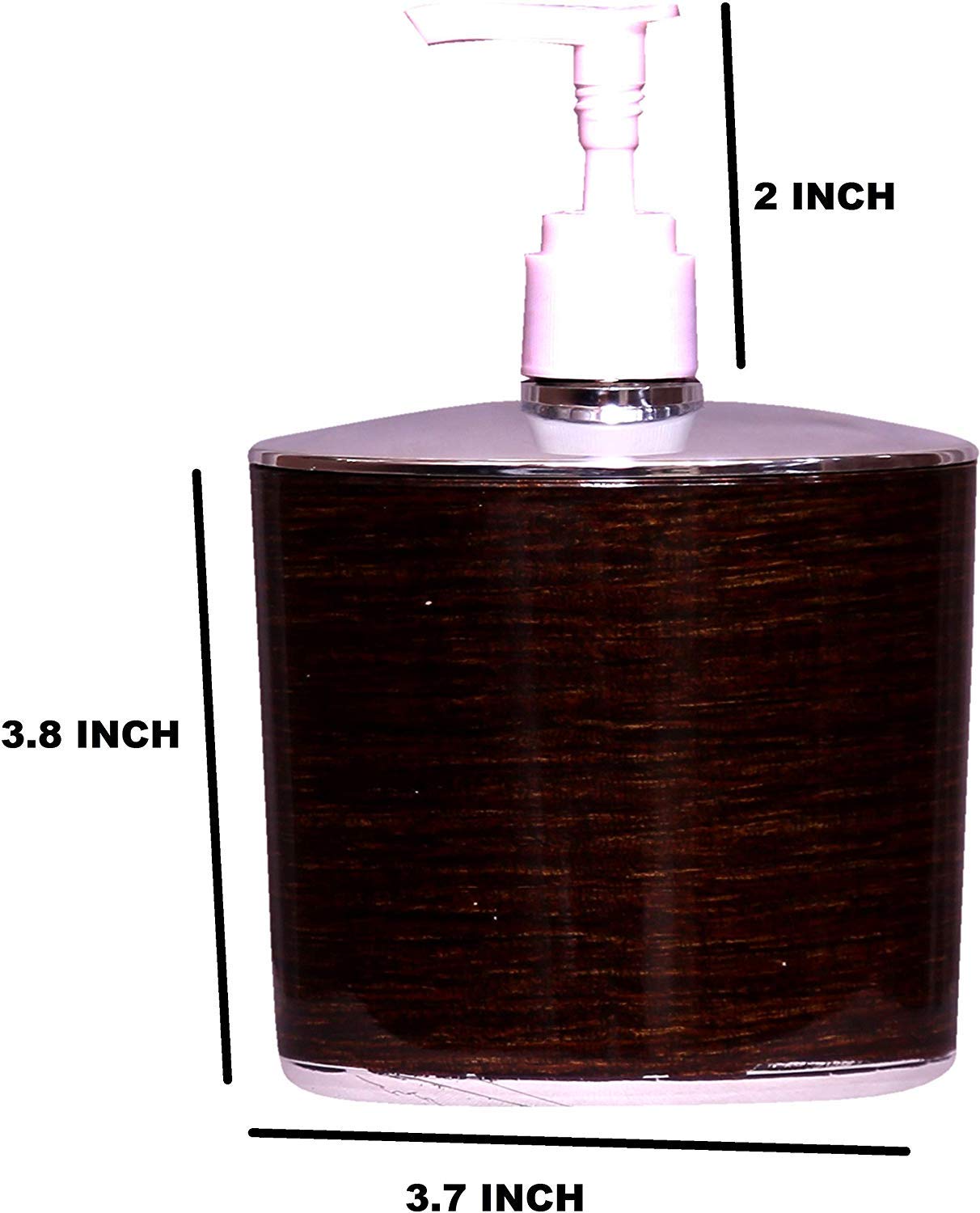 Liza Wooden Bathroom Accessories Set | Liquid Soap Dispenser Soap Case Toothbrush Holder & Glass Set | Bathroom Organizer for Home Washroom Countertop 2
