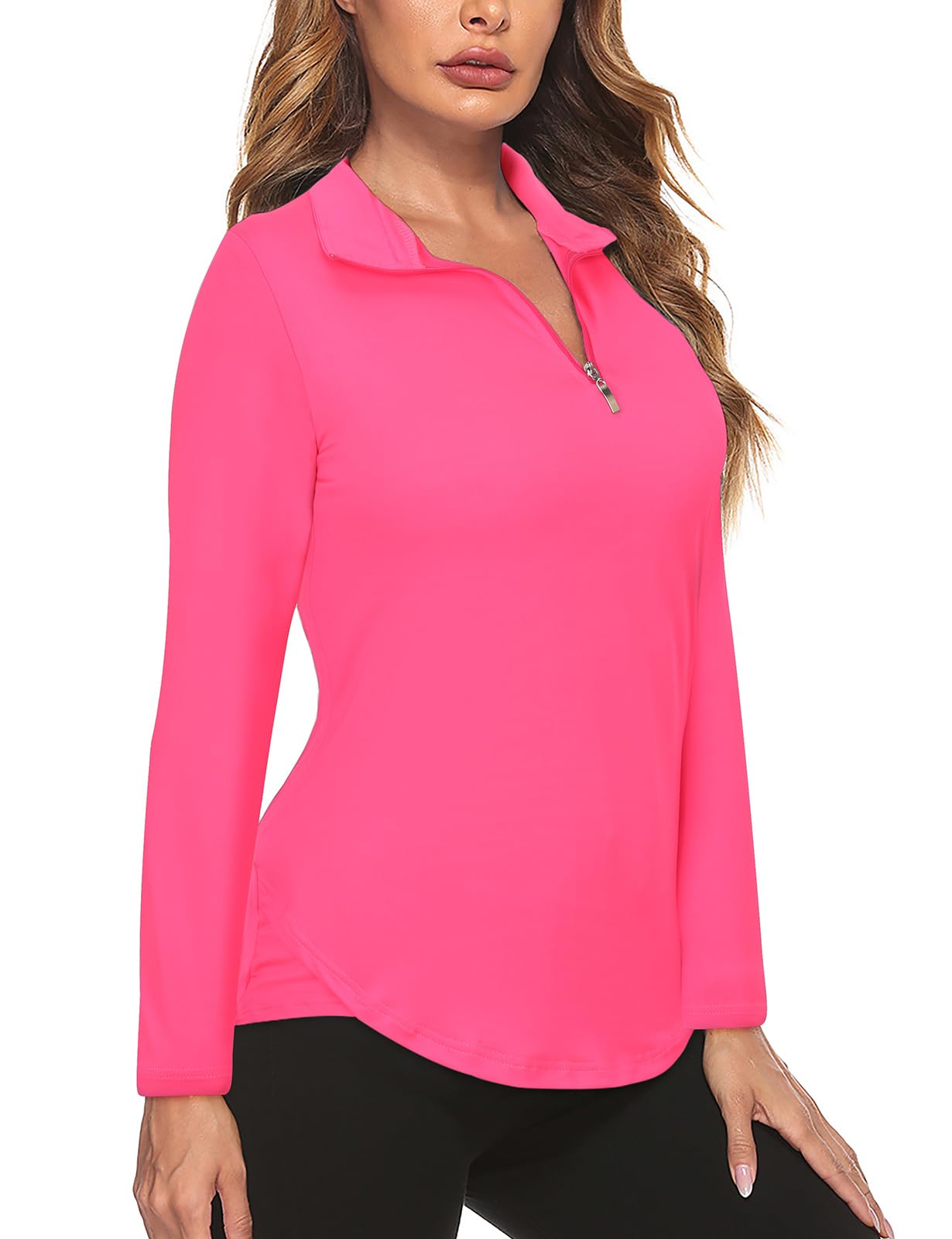 KoscacyWomen's Sleeveless Golf Tennis Polo Shirts Zip Up Workout Tank Tops (S-2XL)