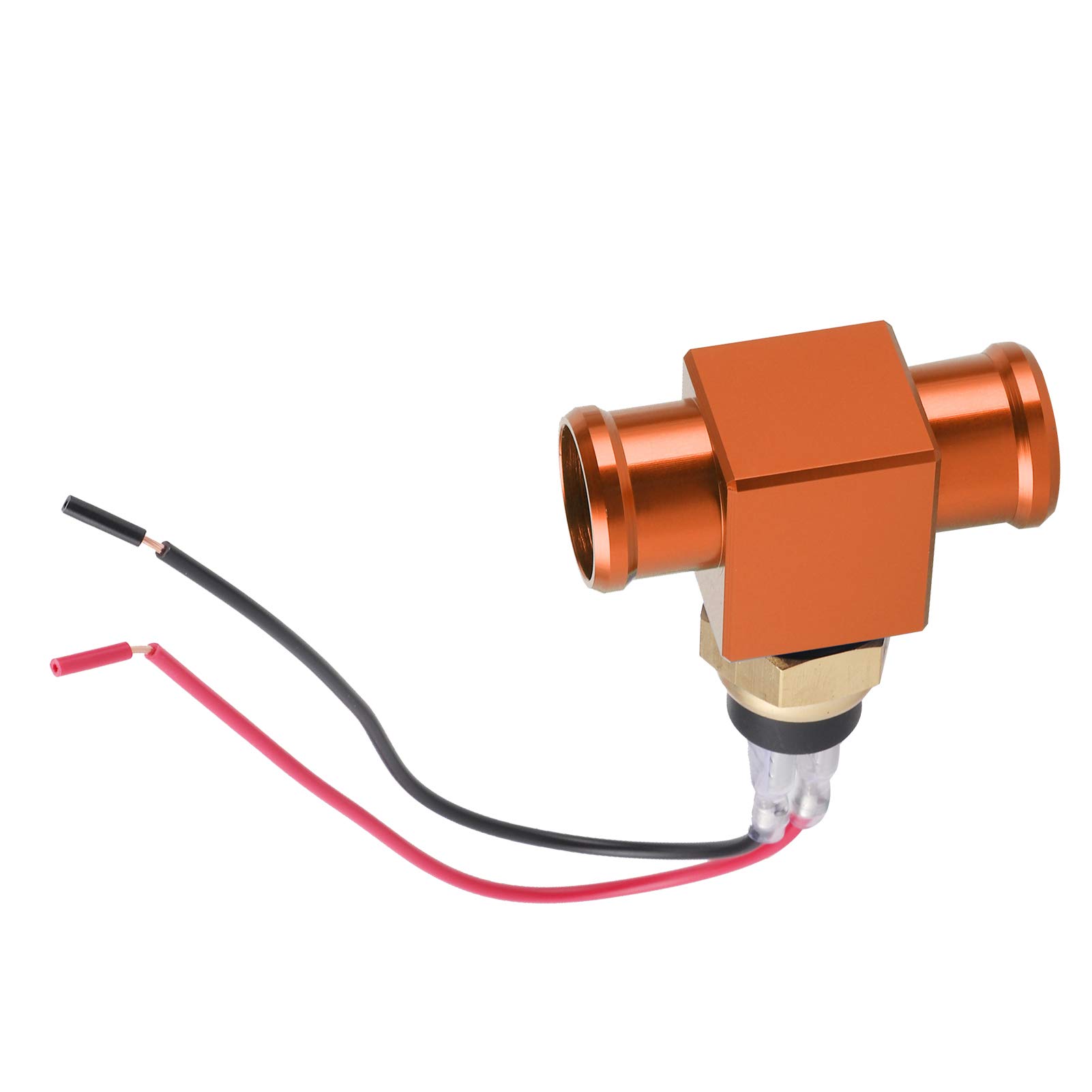 Thermostat Interrupteur de Température de L'eau Radiateur Ventilateur de Refroidissement Capteur de Température pour Moto ATV Hors Route Véhicule (Orange)