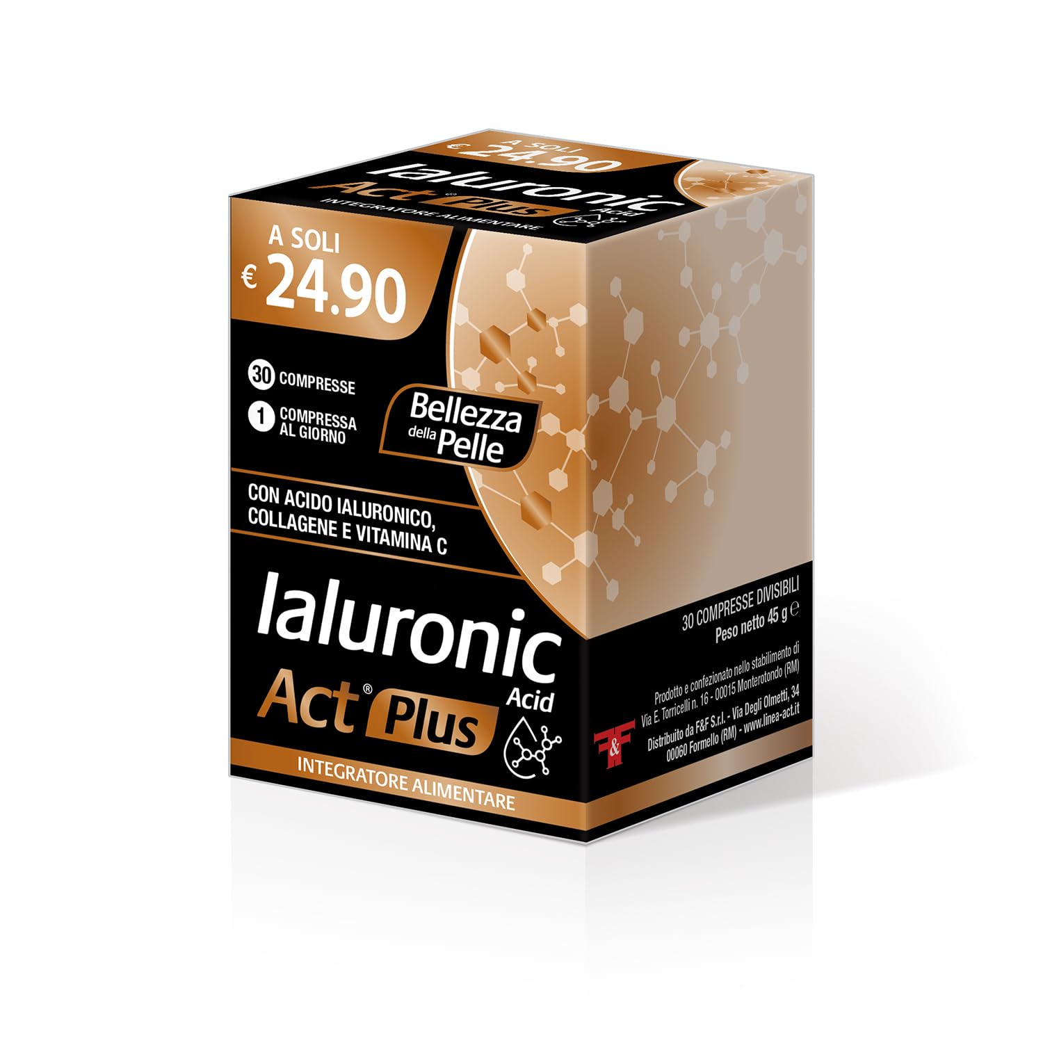 Ialuronic Acid Act Plus Integratore alimentare Acido Ialuronico e Collagene con Vitamina C