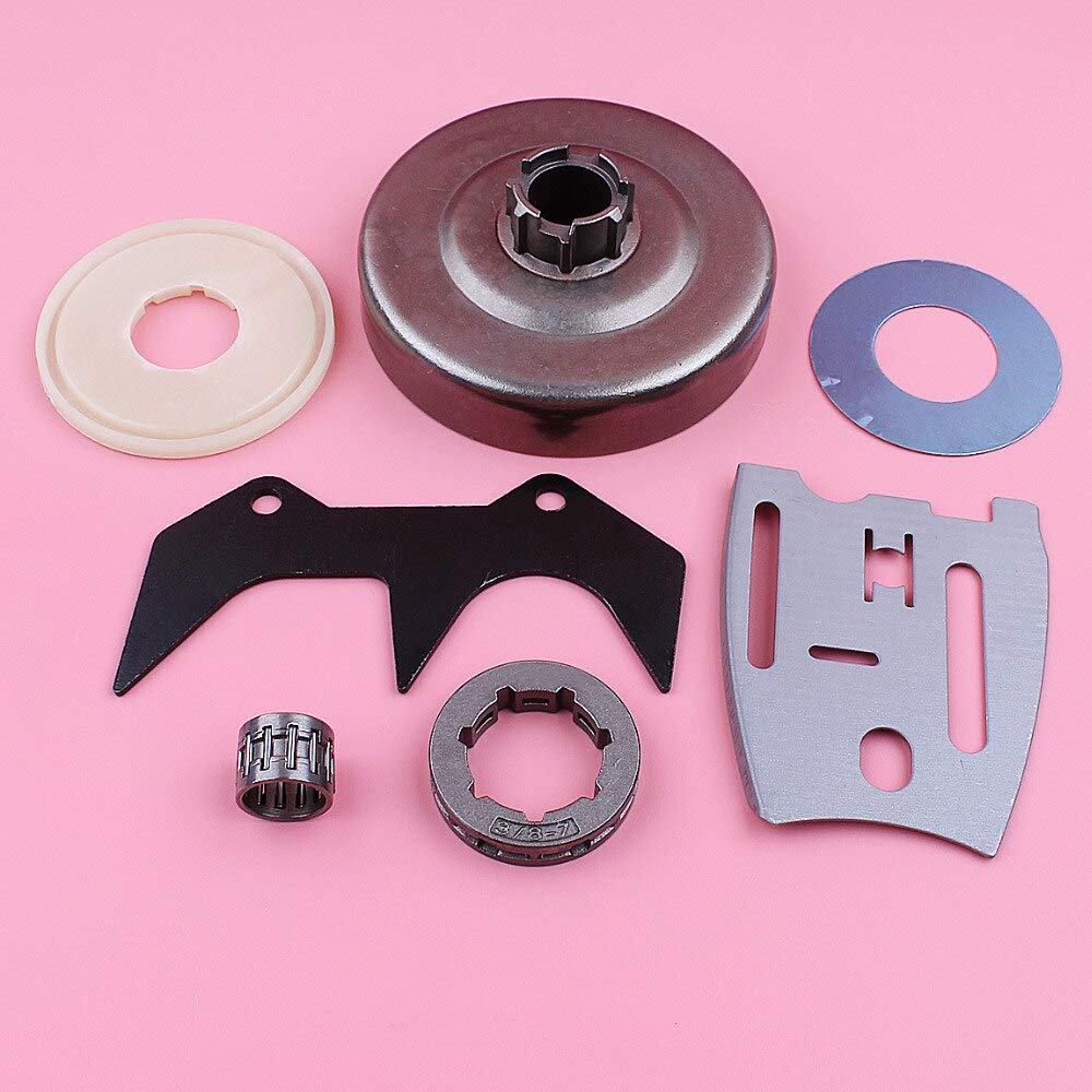 Accesorios Tambor de embrague 3/8 7 dientes llanta de piñón compatible con Husqvarna 272 268 266 66 61 barra placa parachoques Spike lavadora motosierra reemplazar parte (Color : China)