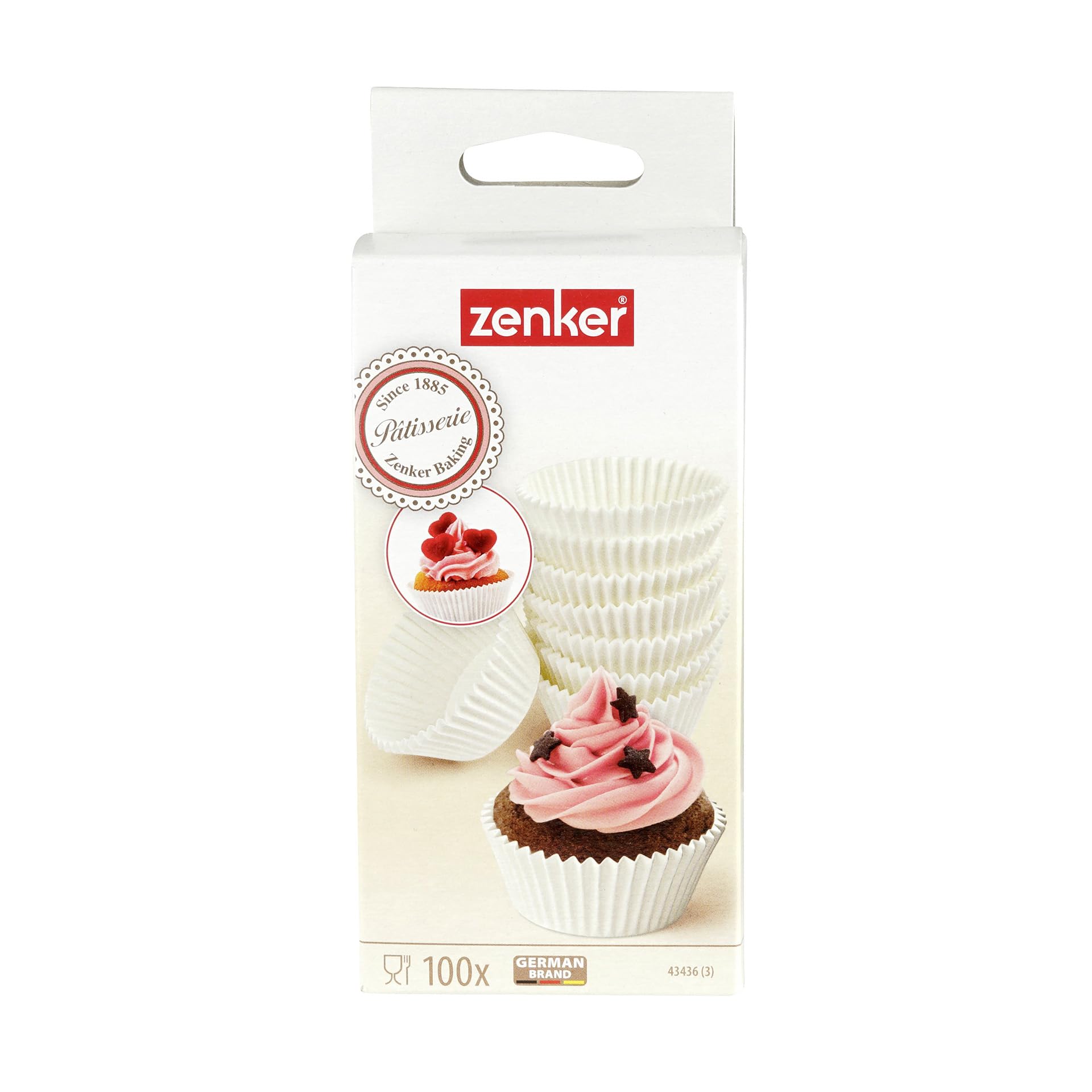 Zenker Set 100 Pirottini Carta Muffin Cup Cake Temperatura 220°C Ø7 x 3 cm