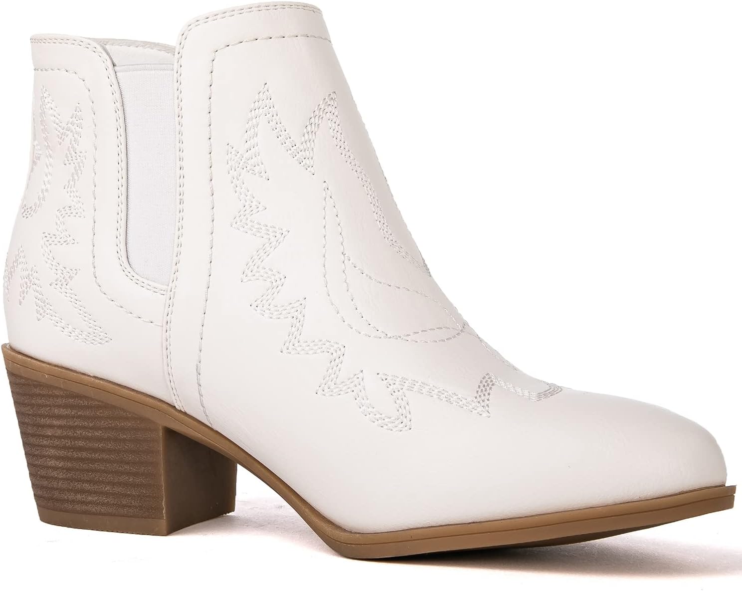 GLOBALWIN Women's Cowgirl Boots Pull On Ankle Booties image 3
