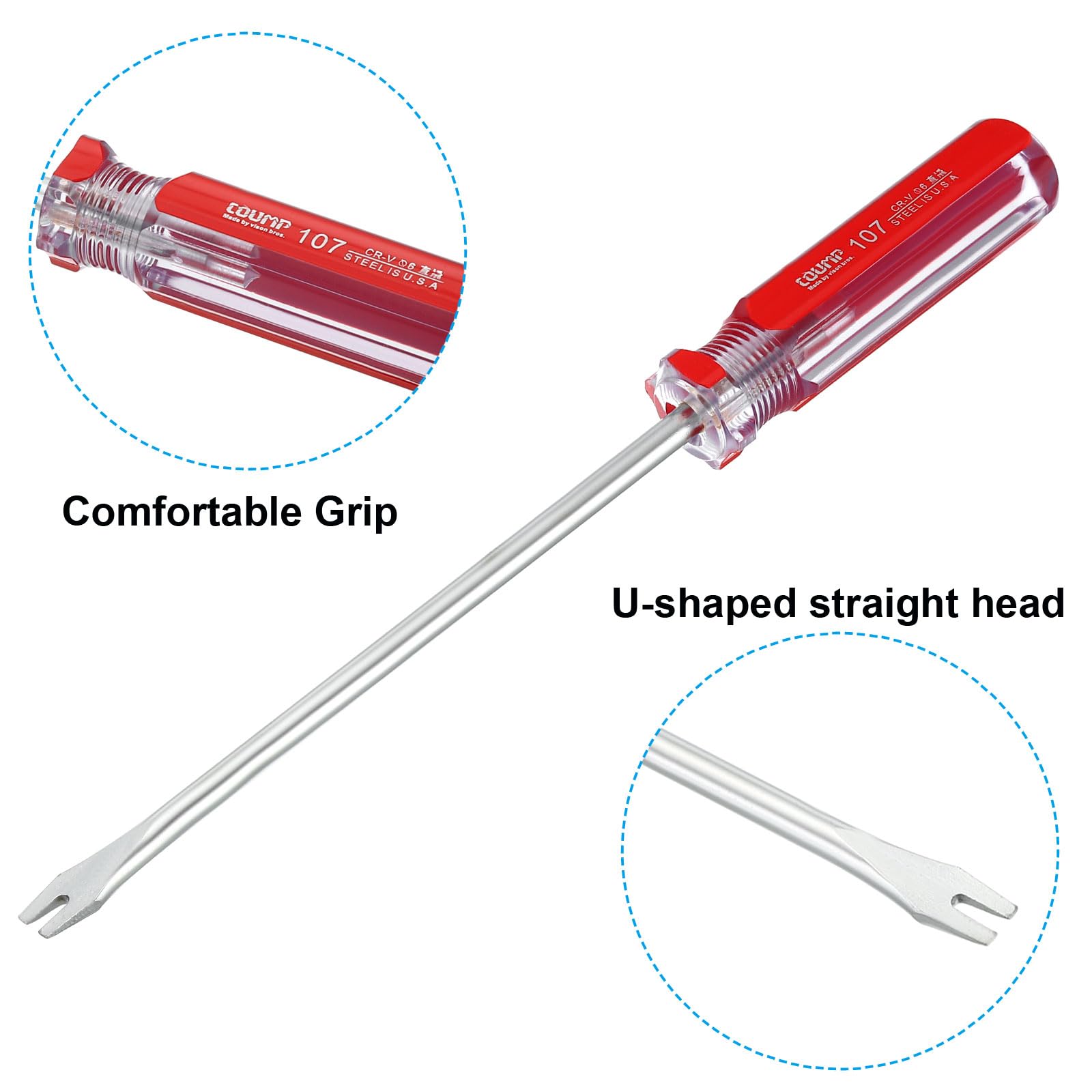 PATIKIL Upholstery Staple Remover, 4" 6" Construction Staple Puller Staple Nail Tack Tool for Furniture Wooden Floor Photo Frame Red - Image 4