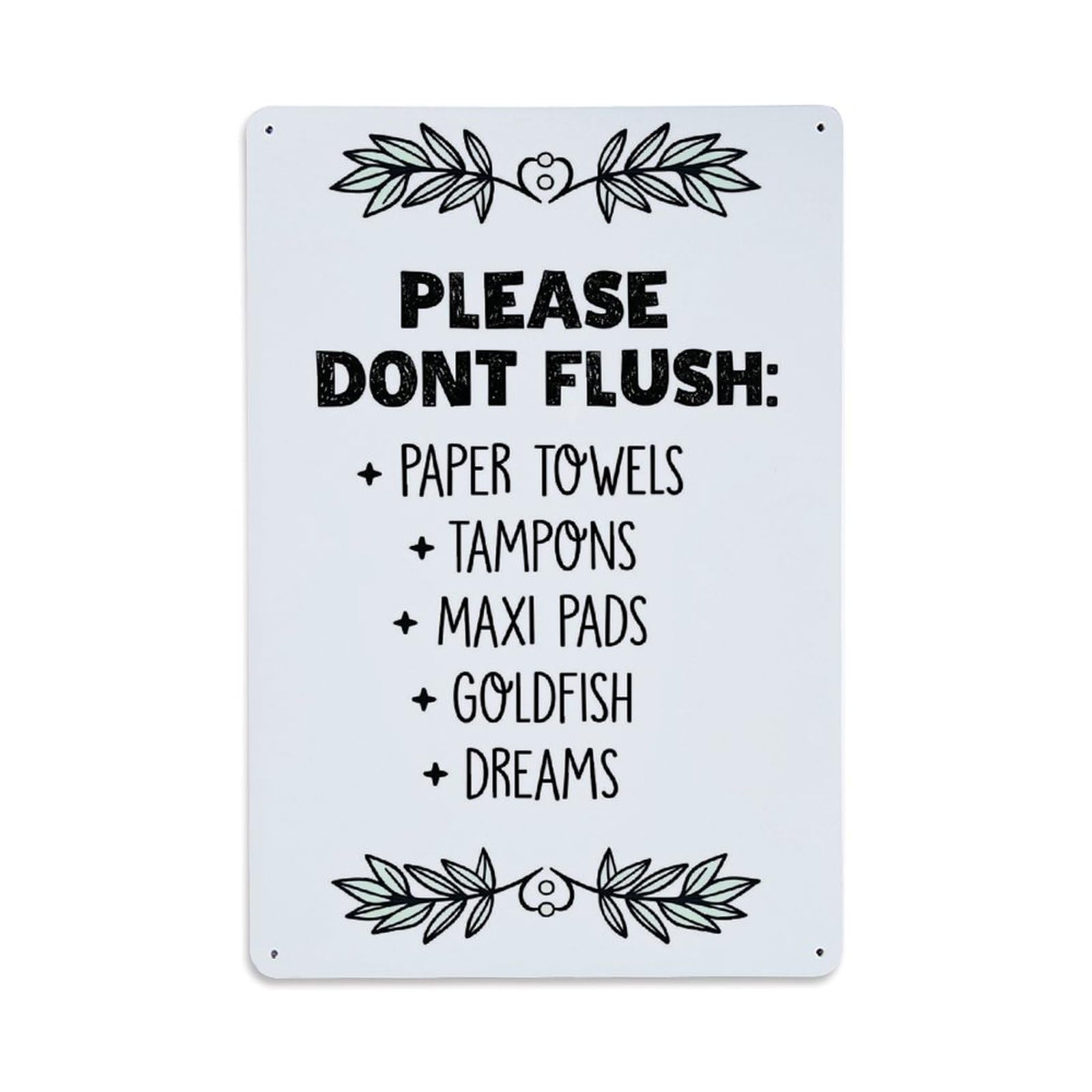 Jdfenggu Vintage Please Dont Flush List Retro Metal Tin Sign, Metal Poster For Bar, Home, Man Cave, Kitchen, Laundry Room Art Decor 8X12 Inch