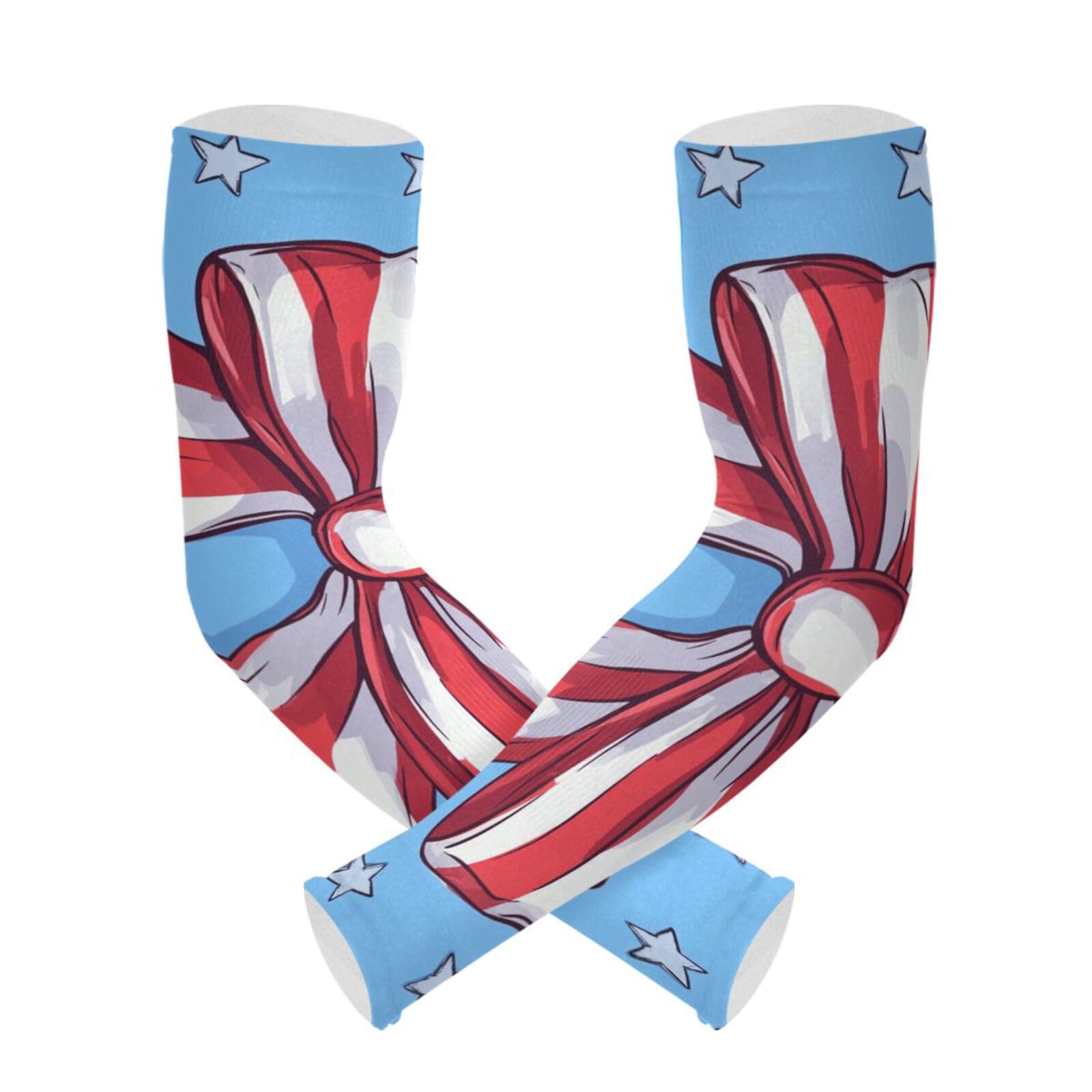 PaChyLuu Colorful Bows UV Sun Protection Arm Sleeves Cooling Compression Arm Sleeves with Thumb Hole for Men Women Golf Volleyball