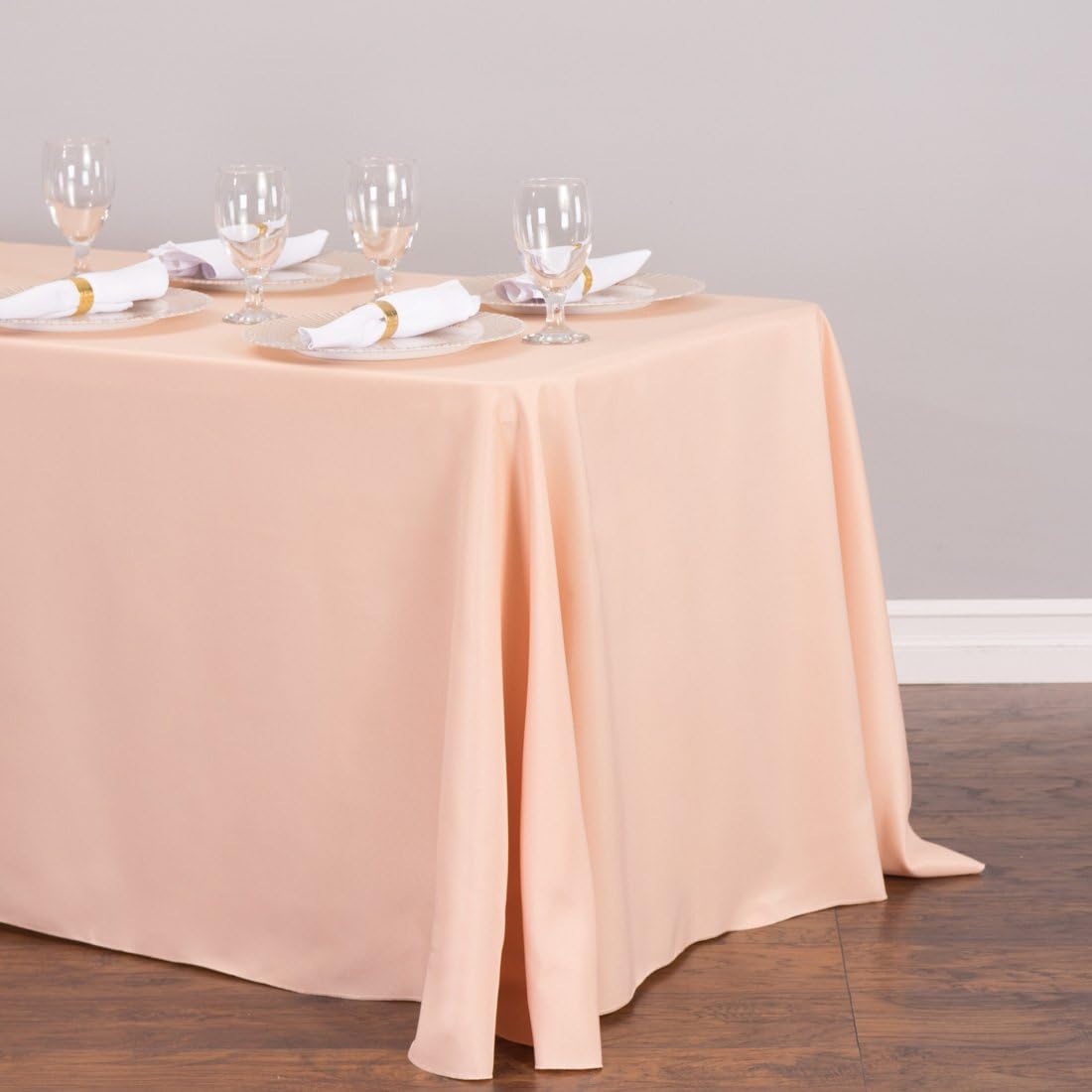 ADD&SHIP Rectangular Polyester Tablecloth Seamless (One Piece) 84 x 120 Inches (Ivory)