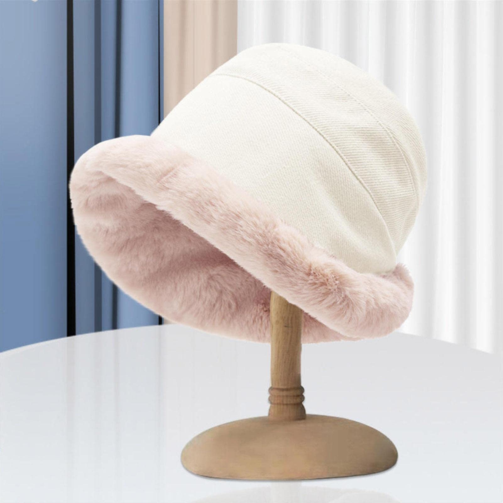 Bucket Hat van lamswol,Wintermutsen voor dames | Winter Dikkere Emmer Hoed Pluizige Warme Hoed Emmer Hoed Voor Dames Heren Umifica