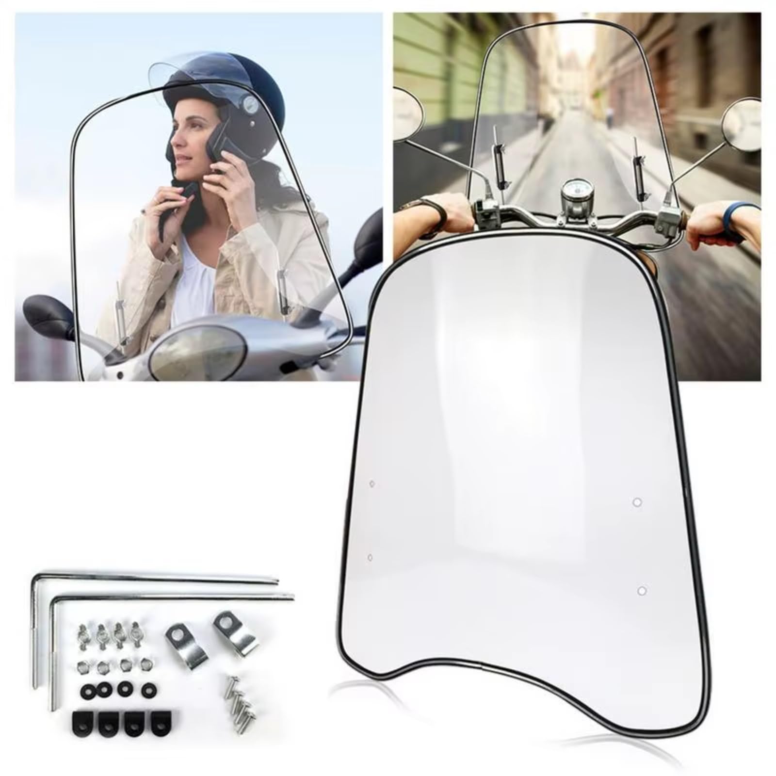 Extension Pare-brise Extension Universelle Pare-brise Moto Spoiler Scooter Déflecteur Vent À Bordure Élargie Pour Le Remplacement Pièces Moteur