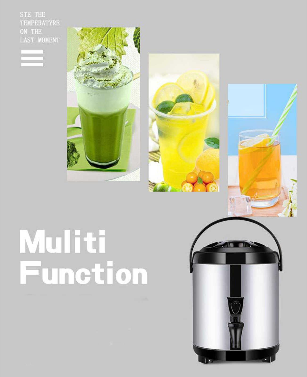 Dispensador de bebidas con grifo, recipiente de acero inoxidable aislado para bebidas calientes/frías, café, té, leche, termo duradero para zumos y catering, servir cerveza