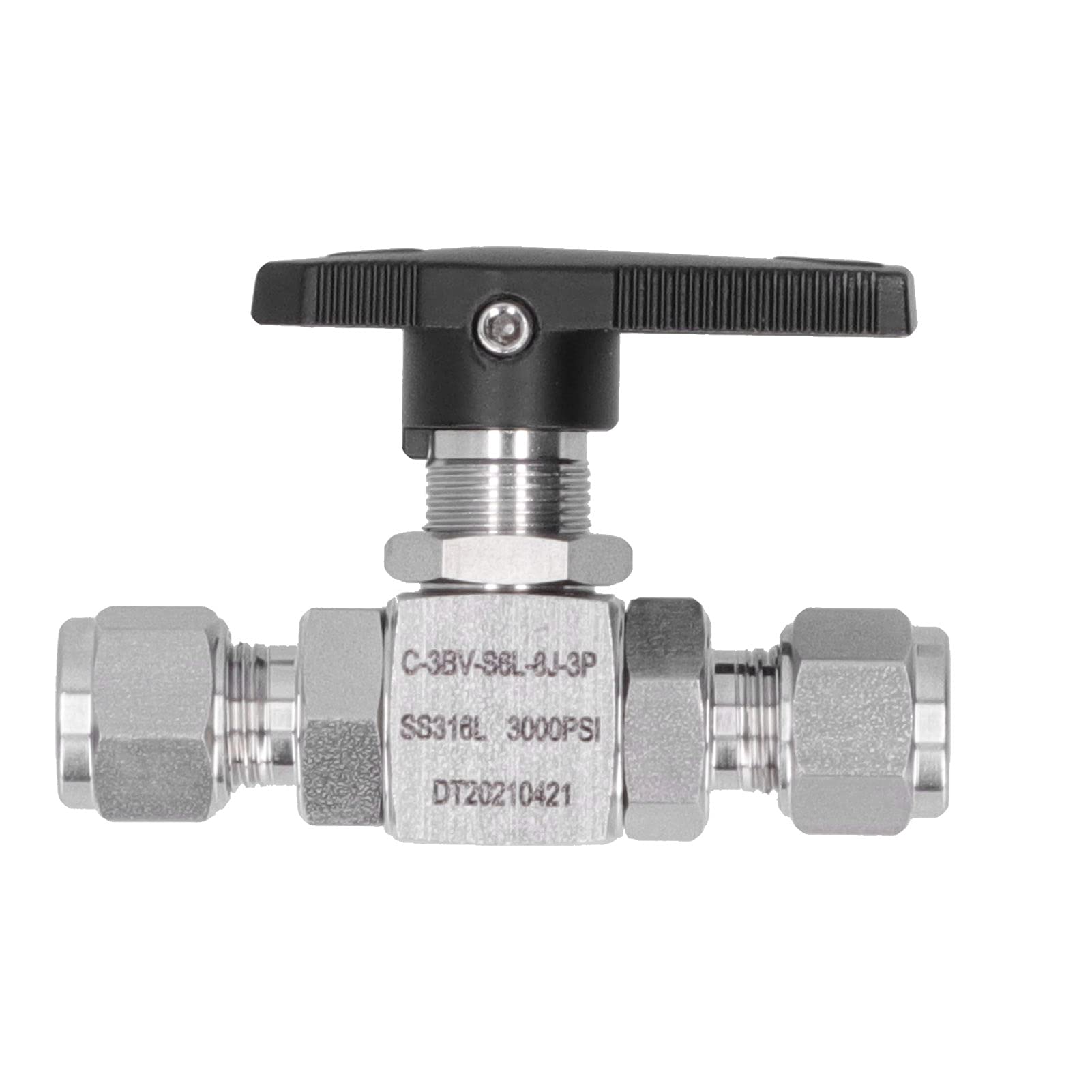 Válvula de bola de acero inoxidable, equipo de virola pasante recta de 3 piezas SS316L de 8 mm de diámetro para conservación de energía, industria automotriz, petroquímica,