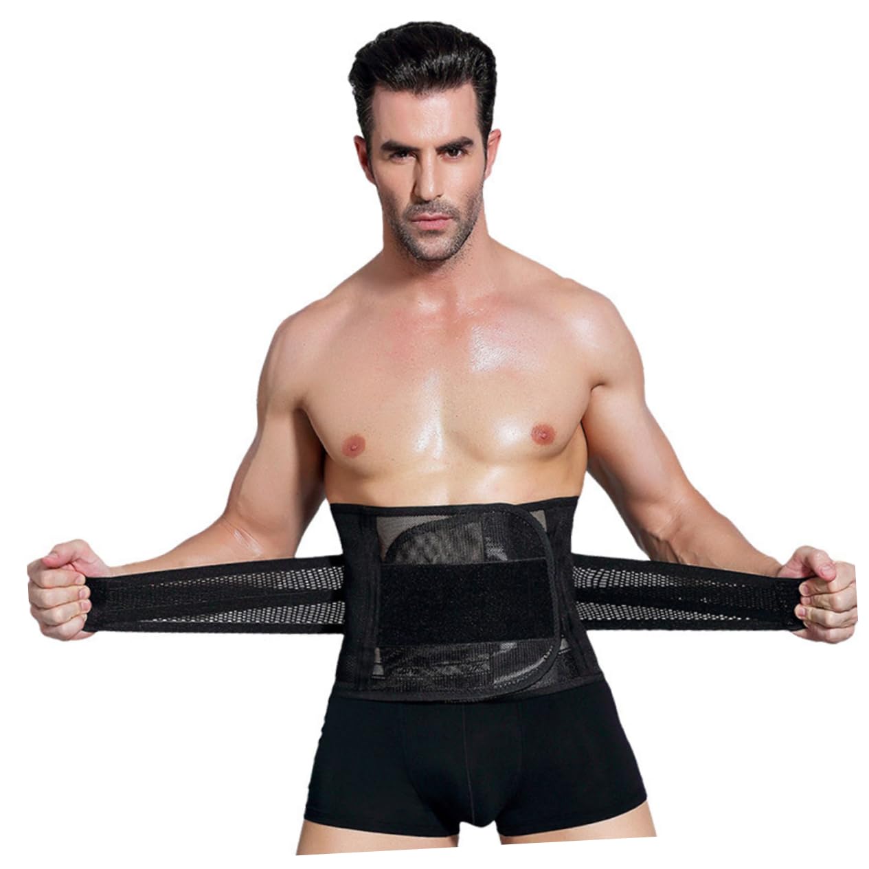 VICASKY Belly Wraps for Men Women Slimming Belt Waist Trainer Workout Waist Belt Wrap Xxl Comfort Elastic Black