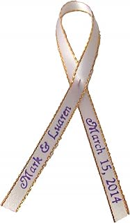 50 Party Favors Plus Personalized Gold Edge 3/8" Satin Ribbon for Wedding Baby Shower Favor