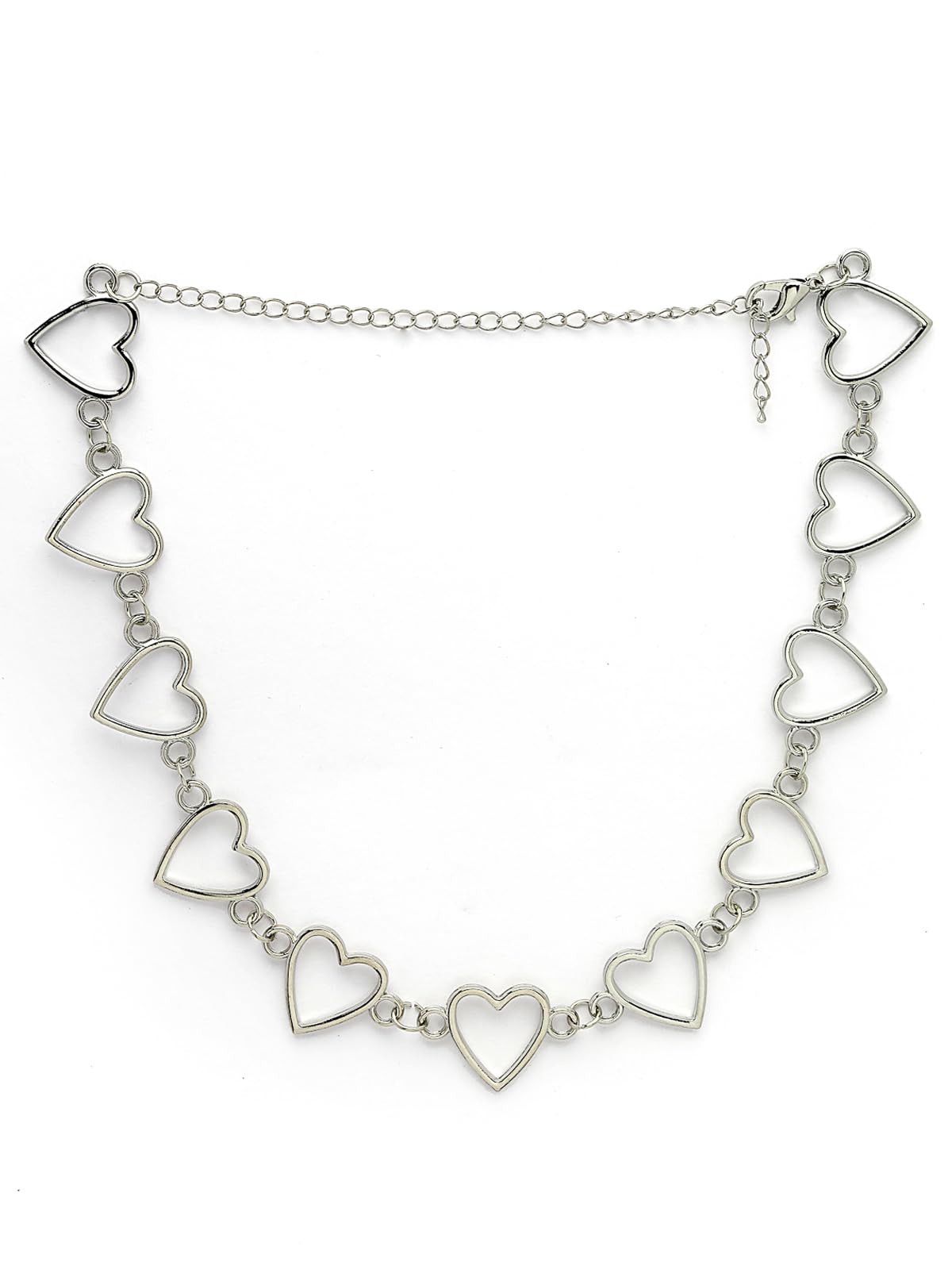 Scintillare By Sukkhi Admirable Rhodium Plated Heart Shaped Link Choker Necklace for Women & Girls |Birthday Gift for Girls And Women Anniversary Gift for Wife| Valentine Day Gifts Collection|N106722 (B0CQFY6Z9P) Amazon Price History, Amazon Price Tracker
