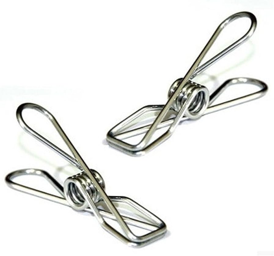 Iwuudi(TM) Multi-purpose Stainless Steel Wire Clips /Metal Clips Holders (Set of 20) (Stainless Steel)