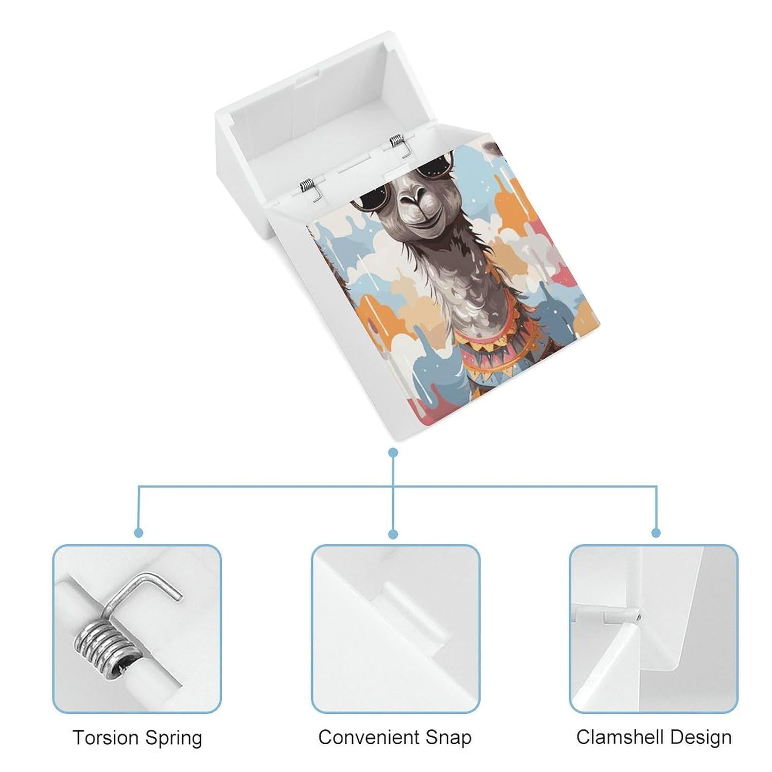 Cute Giraffe with Colors Sunglasses Funny Plastic Cigarette Case Crushproof image 4