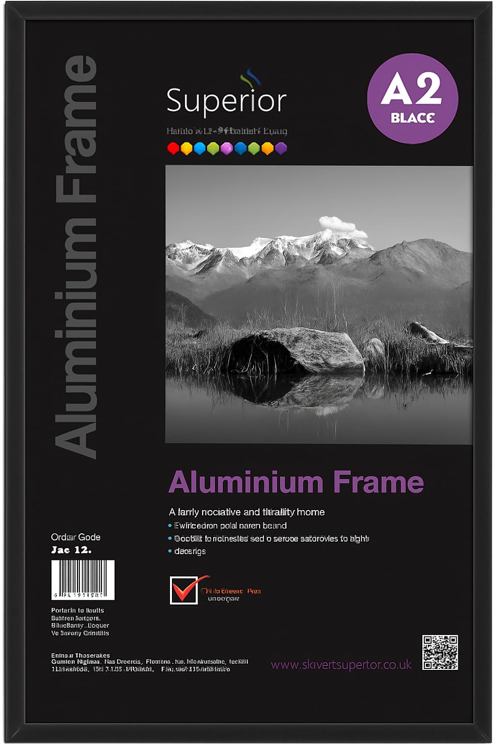 SECO A2 Brushed Aluminium Picture Frame | Black | Perspex Safety Glass | Photo, Certificate & Artwork Display | Home & Office Decor