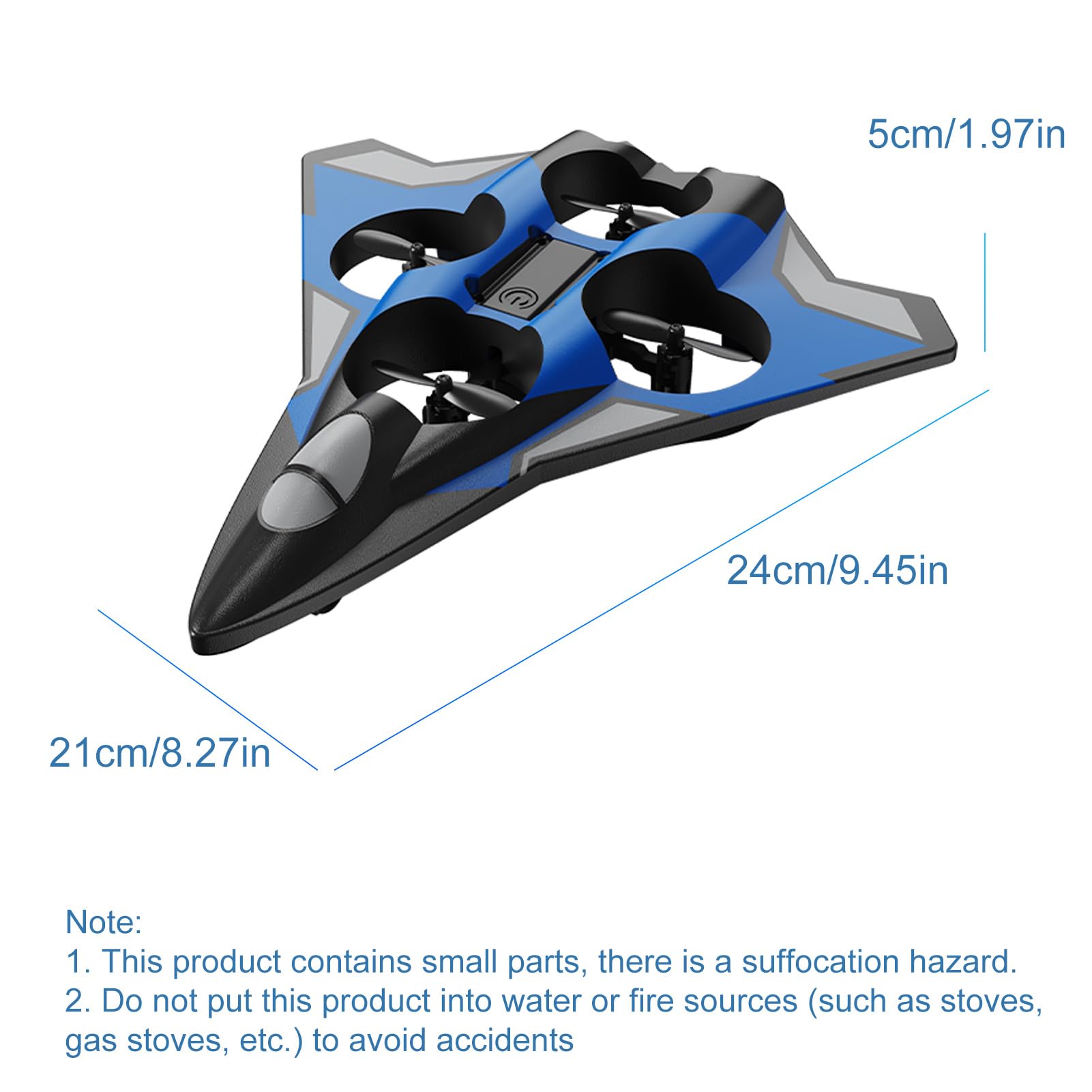 Dilwe Avion RC 2,4 G, Avion télécommandé en Mousse EPP avec Maintien D'altitude Barométrique, Atterrissage à Décollage à Une Touche, 360 Retournements, 3 Modes de Vitesse, pour Les (Blue)