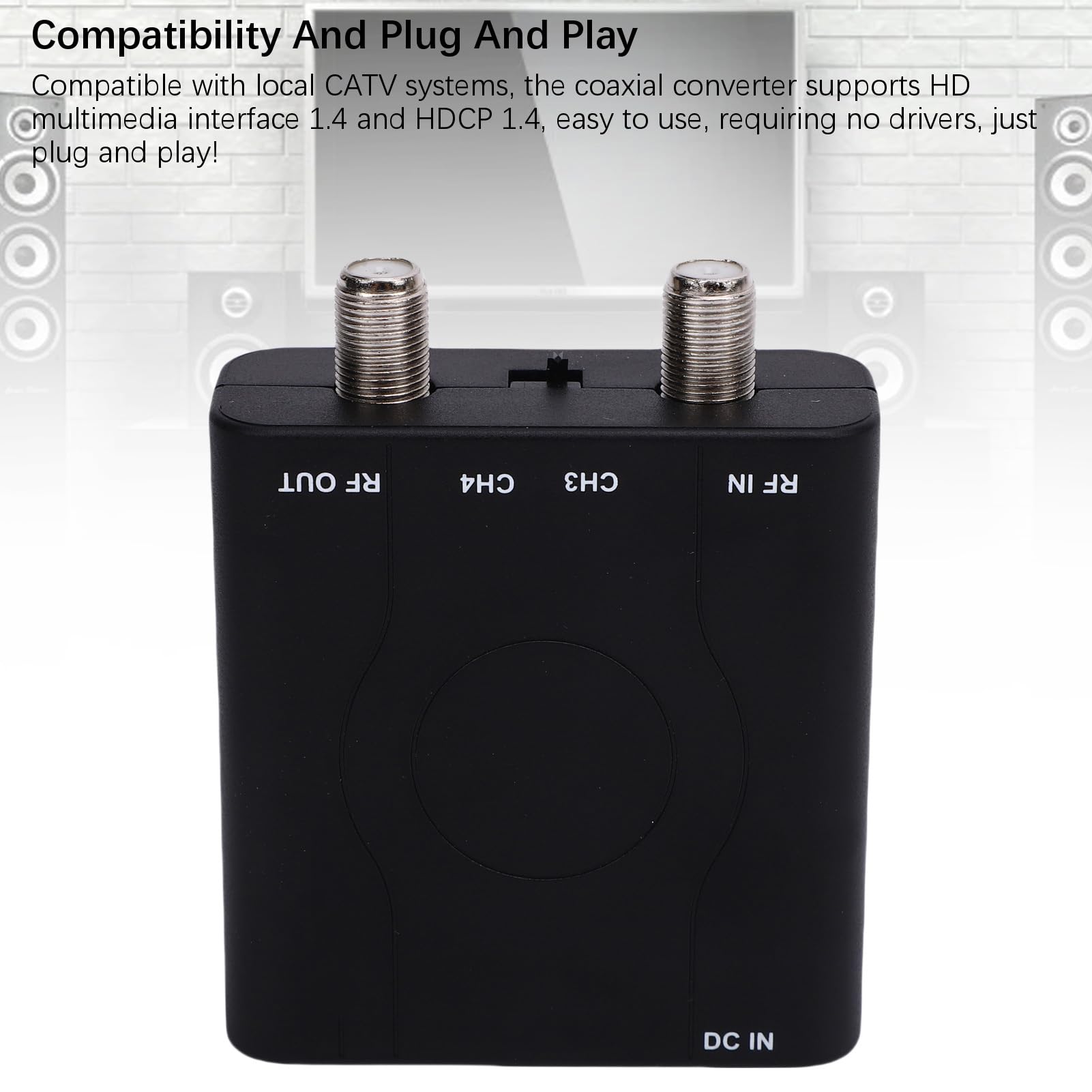 PUSOKEI Modulateur HDMI vers RF HDM61, Adaptateur Convertisseur HDMI Coaxial PAL 1080P NTSC