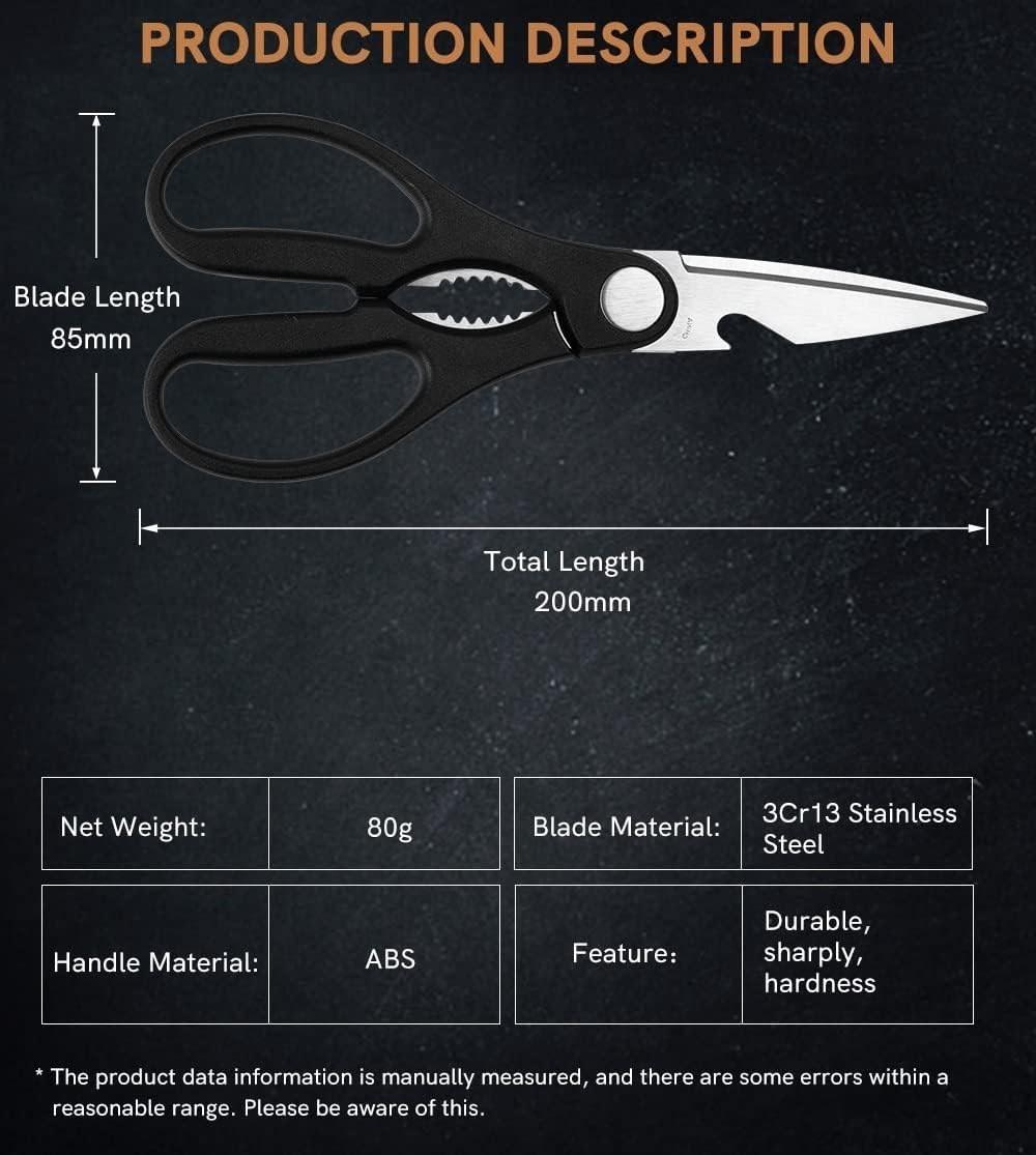 Kitchen Scissors Stainless Steel Multi-Purpose Meat And Vegetable Seafood Shears Barbecue Bottle Opening Tools
