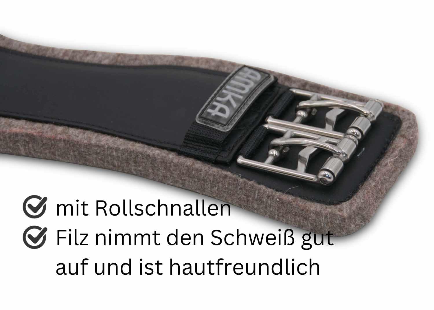 AMKA Kurzgurt Dressur Sattelgurt Filz unterlegt anatomisch