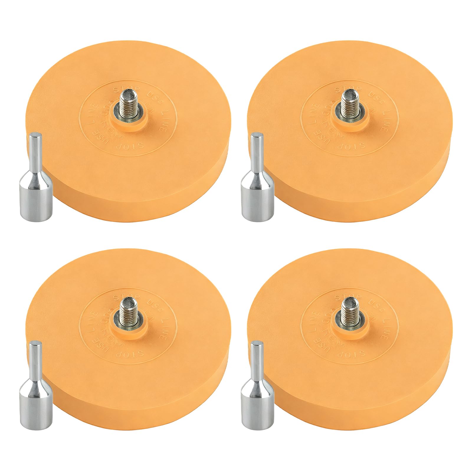 BAIFULAI 4 Stück Folienradierer mit Adapter: 88 mm Aufkleber Radierer Dick 15mm, Aufkleberentferner Radierscheibe Professionellen Entfernen von Folien und Kleberesten am Fahrzeug, Auto oder Motorrad