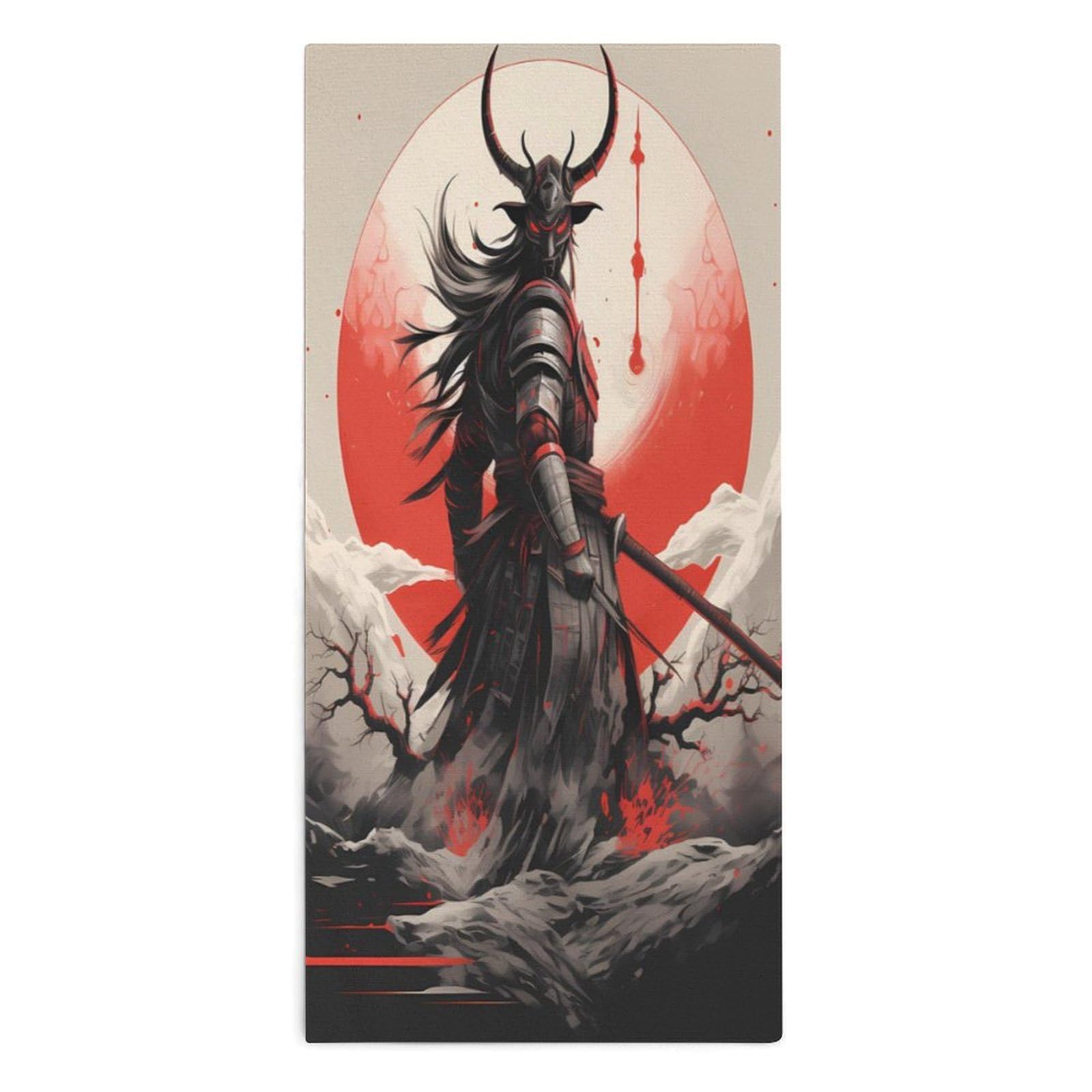 TXFBTRFSA Japanese Black-Samurais Hand Towels for Adult Face Towel Bath Beach Swim Accessories