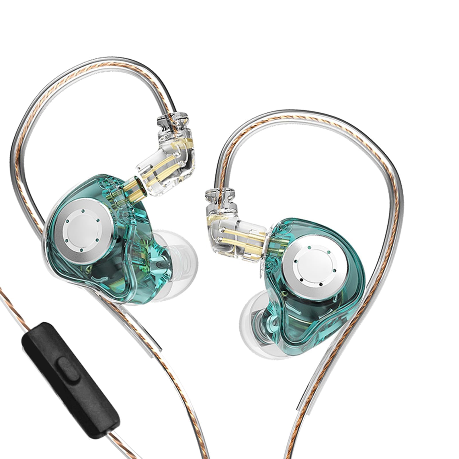 Ejoyous Negli Auricolari del Monitoraggio Auricolare, Auricolari Auricolari a Doppia Magnetica unità Dinamica con Cavo Staccabile da 0,75 Mm (Nessun microfono) (Con microfono) (Nessun microfono) (Con