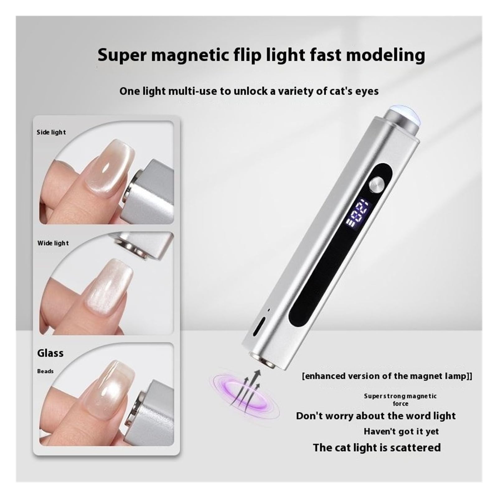 lámpara para uñas, Minilámpara secadora de uñas portátil UV LED metal, púrpura