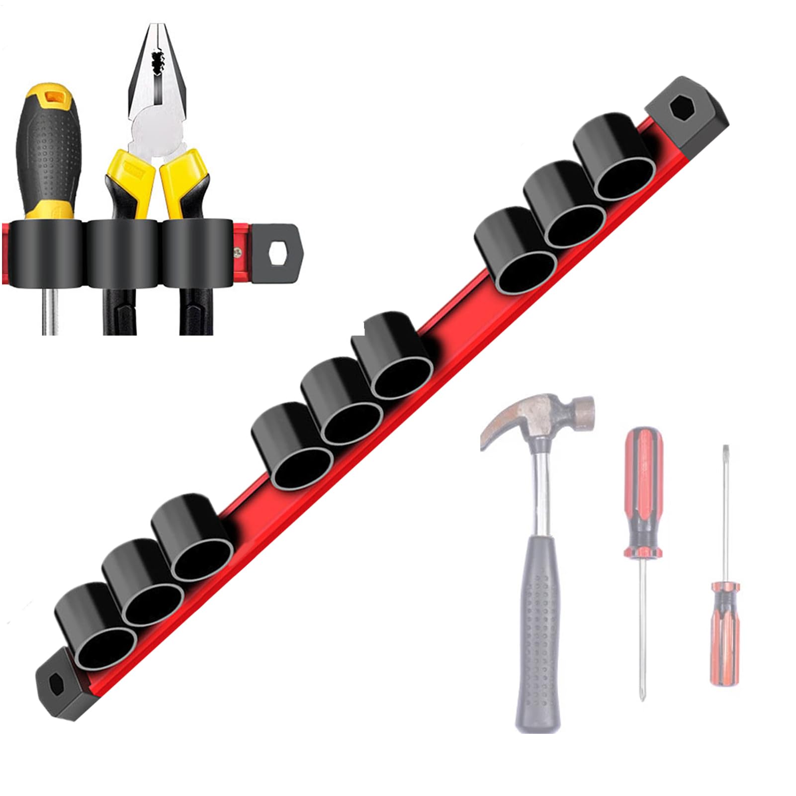 Porte-tournevis magnétique à 9 trous et support de rangement d'outils