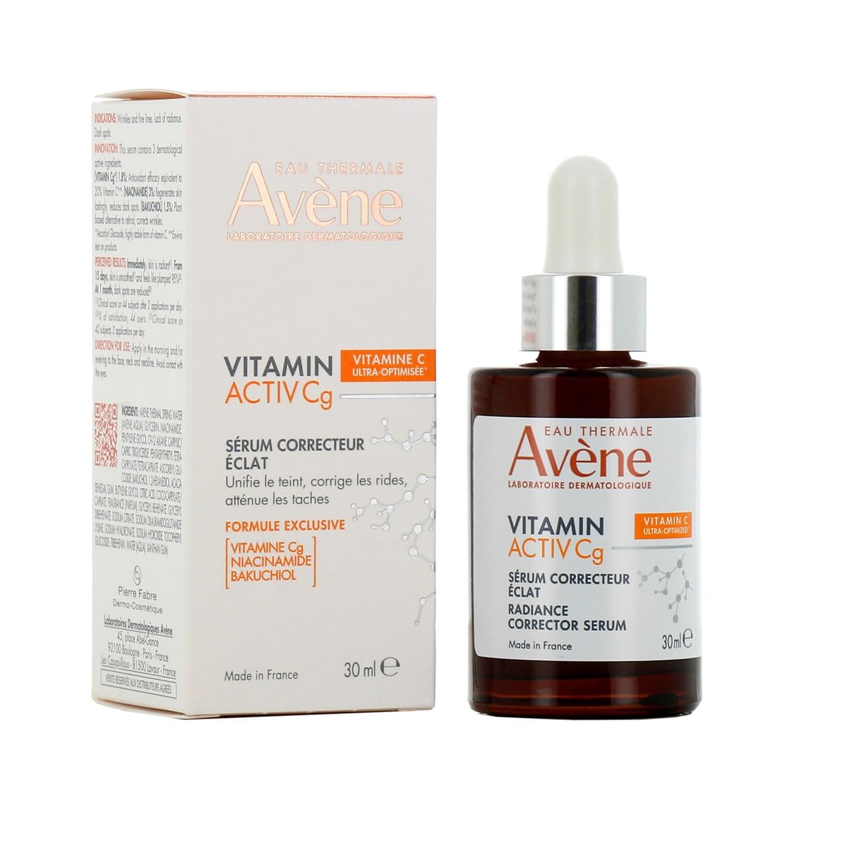 Avène Vitamin Activ Cg Brightening Serum, Vitamin C + Niacinamide, 1 fl oz