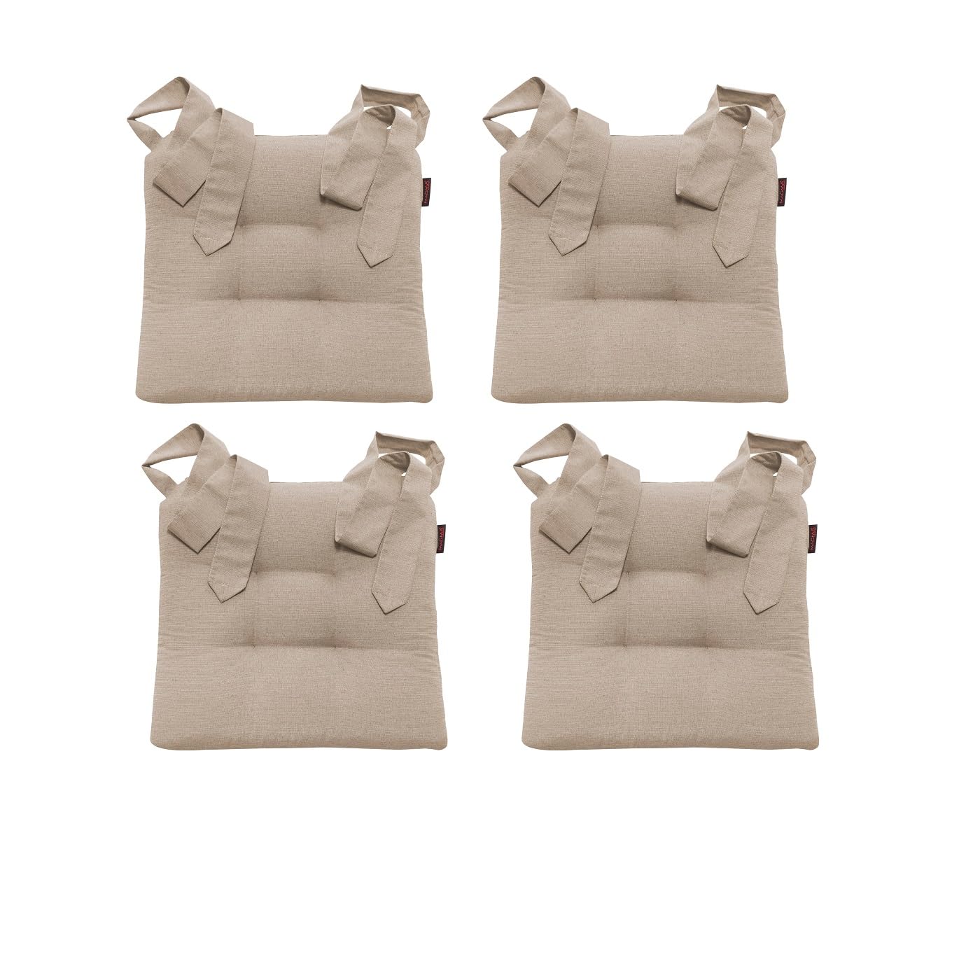 MAGMA Fino Stuhlkissen Sitzkissen Schleifenband Auflage Polster Stuhl Stuhlauflage Rattanstühle extra dick Esszimmerstühle 4er Set Indoor Outdoor (Taupe)