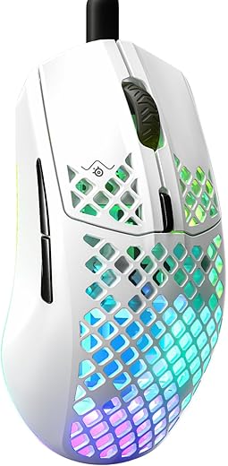SteelSeries Aerox 3 Snow (2022) - Superlichte gamingmuis - TrueMove Core optische sensor met 8.500 CPI - Ultralaag gewicht: 59 gWaterbestendig ontwerp