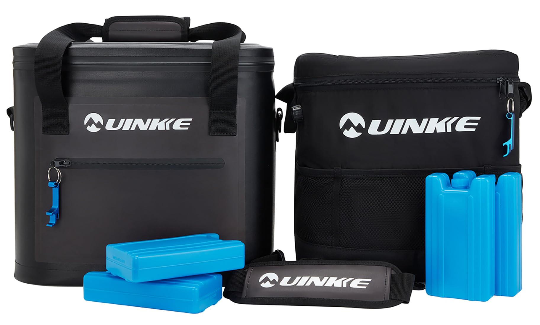 Cooler Insulated Box & Bag - 24 Cans & 12 Cans 2 Pcs Set Leakproof Portable Soft Coolers with 4pcs Ice Block - Keep Cold for Up to 120 Hours