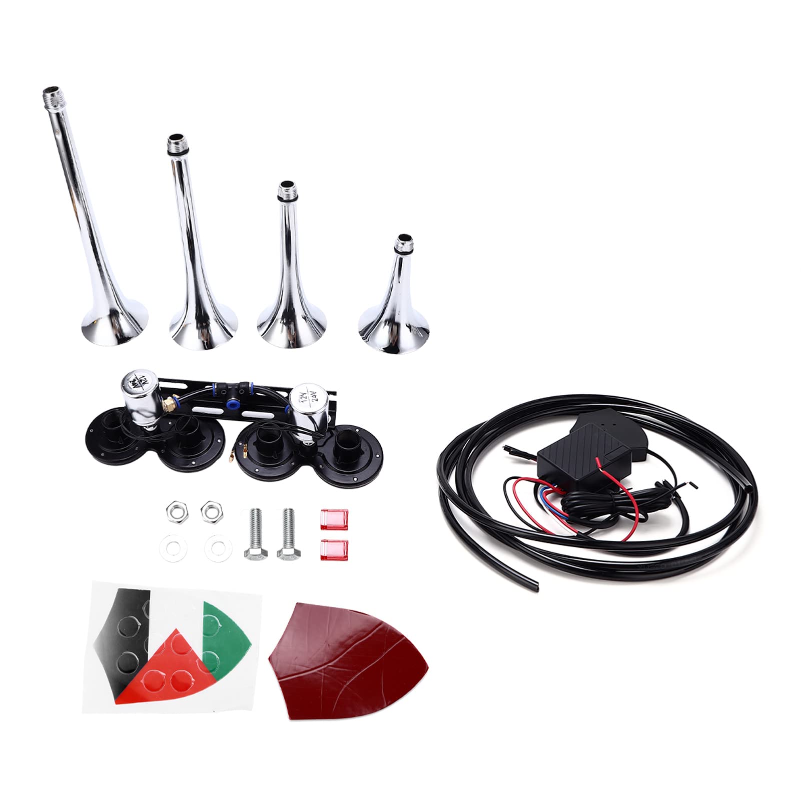 12‑24V Air Horn Kit 4 Trompetenzug Horn 130 DB Fahrzeug Geänderte Lufthörner für LKW -Autoboot Van