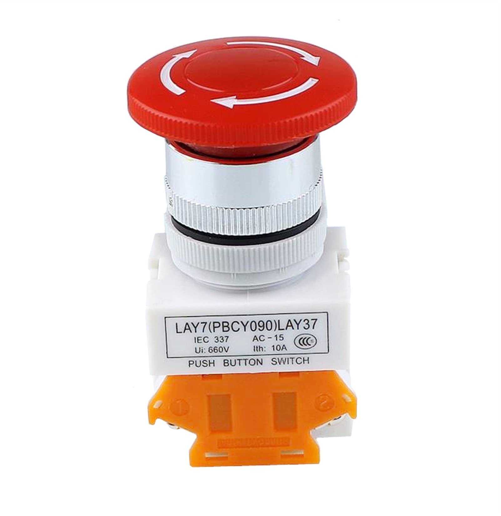 Komponenty elektroniczne 10 szt. 1NO 1NC DPST awaryjne zatrzymanie przełącznik przyciskowy AC 660 V 10 A przełącznik sprzęt podnośnik zatrzask samoblokujący czerwony grzyb