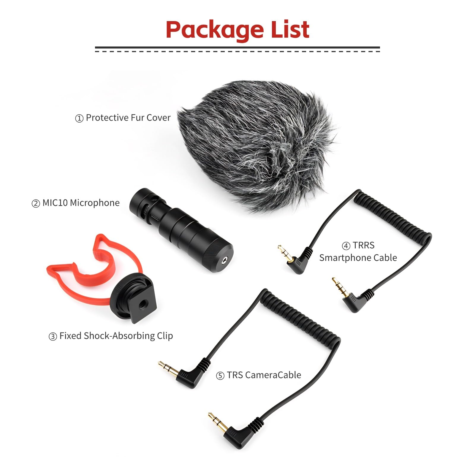 MIC10 - Mini microfono video a fucile per fotocamera, microfono universale da 3,5 mm per fotocamere DSLR, smartphone e computer, riduzione del rumore, microfono a condensatore ad alta sensibilità con