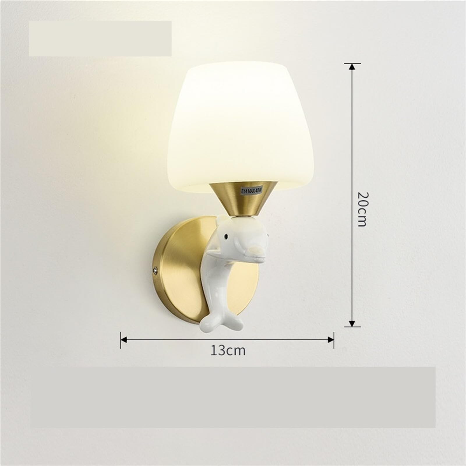 Interna Sconces Lampada da parete con decorazione creativa for camera letto cornice in rame e statuetta