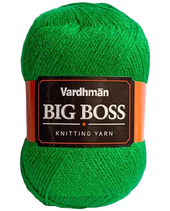 Image of NTGS Vardhman Big boss Wool Hand Knitting Soft Fingering Hank Yarn (1 Ball 200 gram Each) (Parrot Green Shade no-41, 200 Gram)
