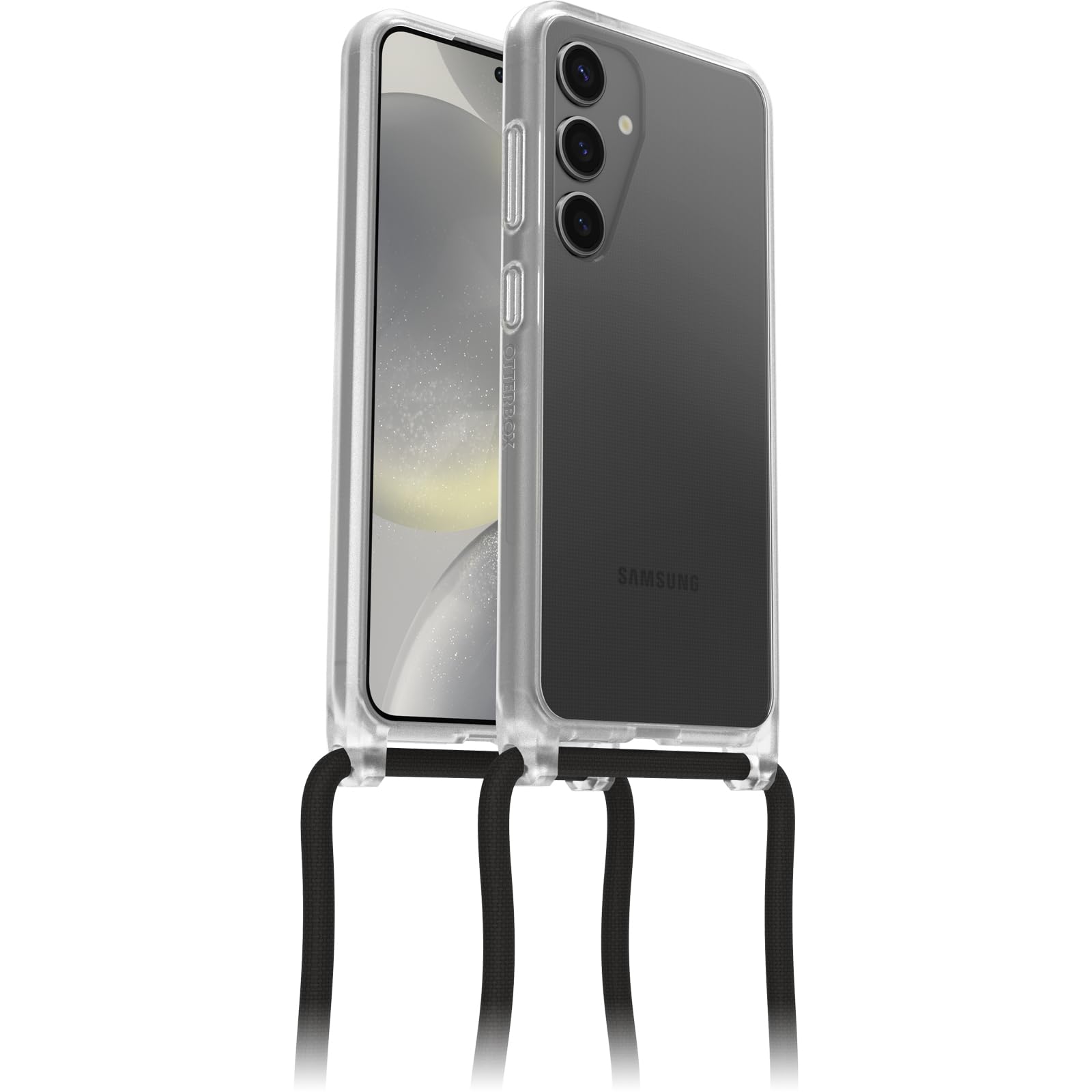 OtterBox Cover React Necklace per Samsung Galaxy S24, Resistente a shock con cordino a collana, Adattabile e intercambiabile, Testata a norme MIL STD 810G, Trasparente, Senza Retail Package