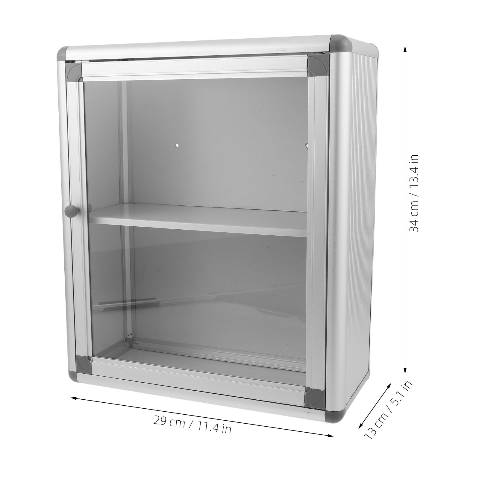 Botiquín con Ventana Transparente de Aleación y Acrílico Diseño Ahorrador de Espacio de Pared Montable para Oficinas y Entornos Comunitarios