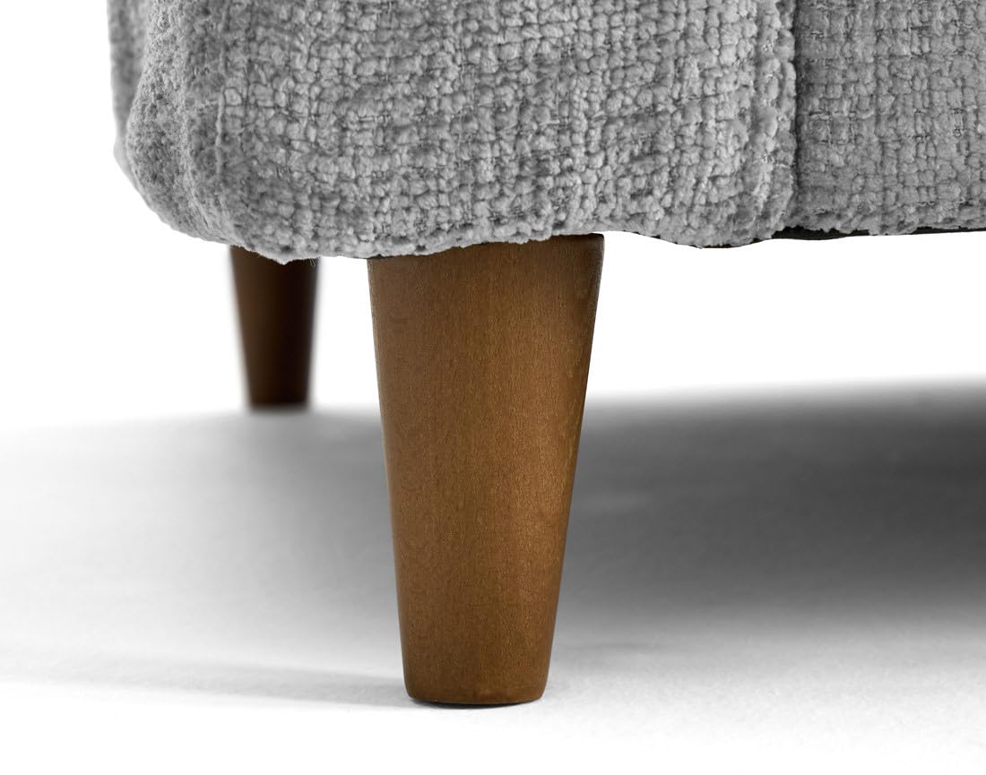 Lisa Design Anna - 3-sitzer Einzelsofa Schlaffunktion mit Tasche aus Strukturiertem Samt Grau