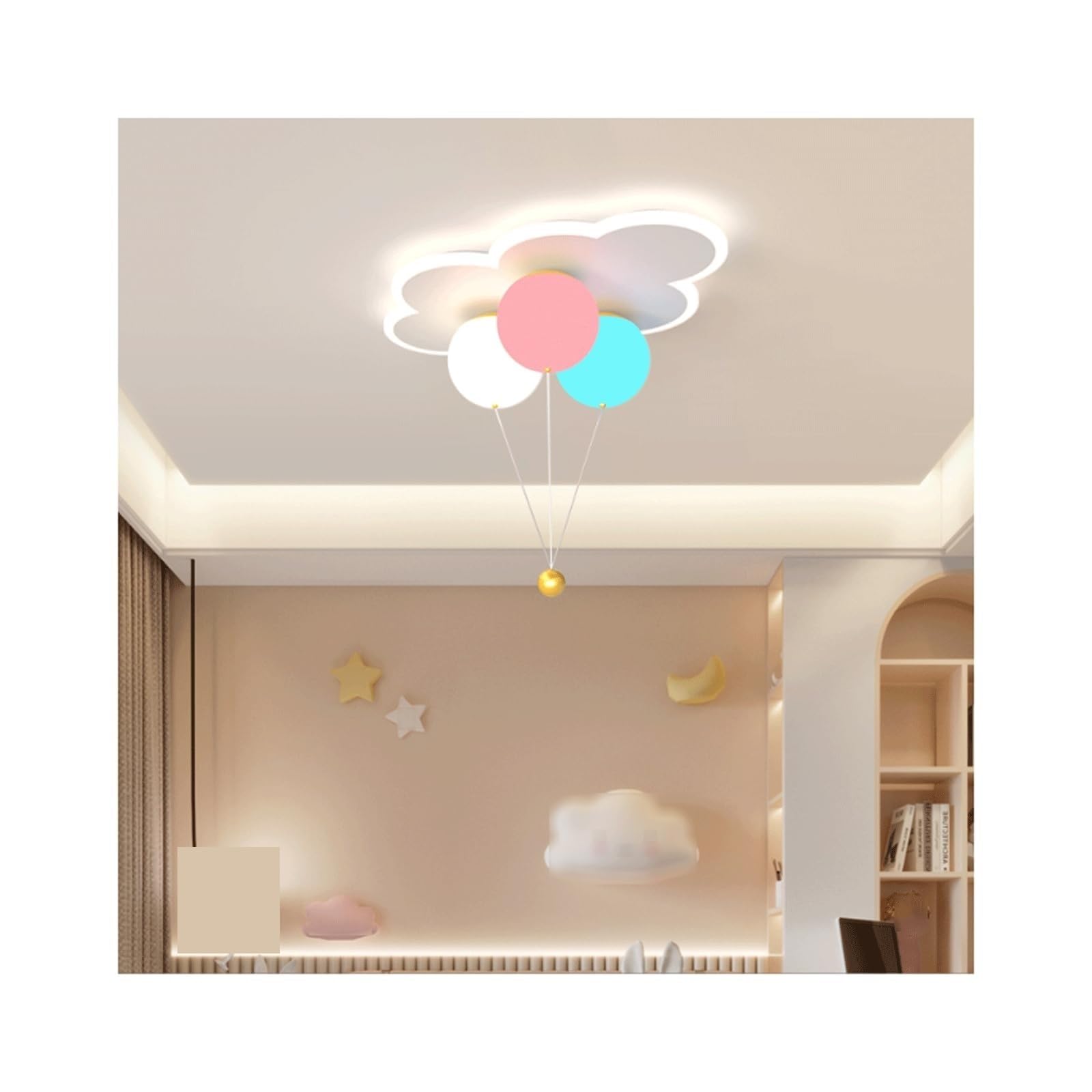 PLQWUJD Exquisite Chandelier Balloon Ceiling Light Fixture Colorful Close to Ceiling Light Cloud Flush Mount Lighting Dimmable LED Ceiling Lamp with Remote(Wei�,55cm)